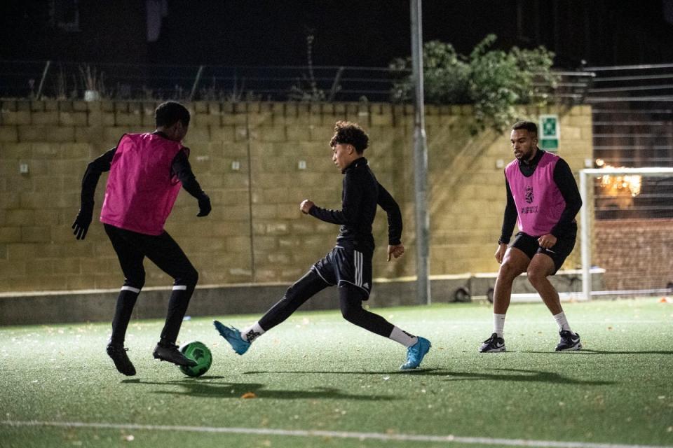 Bloomsbury Football's under-18s team session coached by Josh Arnold (Lucy Young)