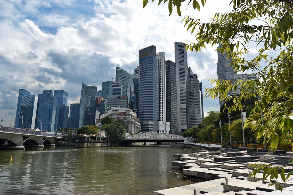 This picture taken on January 2, 2019 shows the skyline of the financial business district in Singapore. (Photo by Roslan RAHMAN / AFP)        (Photo credit should read ROSLAN RAHMAN/AFP/Getty Images)