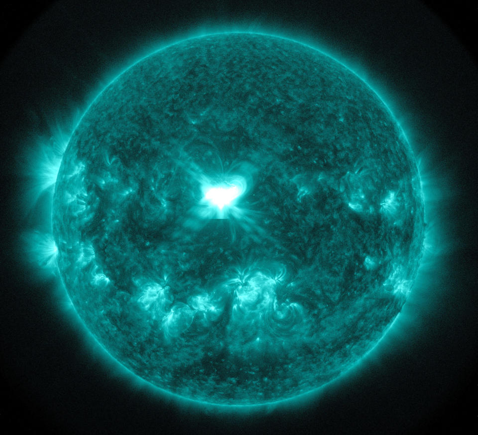 An extreme ultra-violet wavelength image of a solar flare captured on Sept. 10.