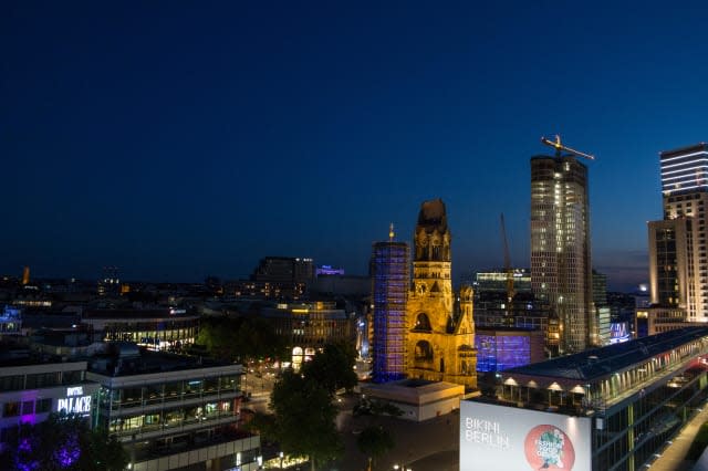 View from the Monkey Bar in Berlin - Kaiser Wilhelm church in Berlin.