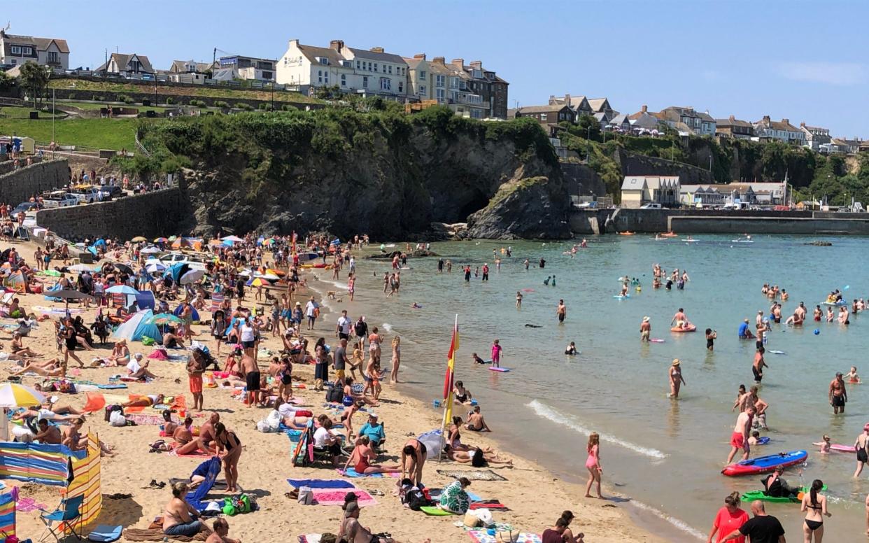 Visitors to Newquay's Towen beach soaked up the sun earlier this week -  Jam Press