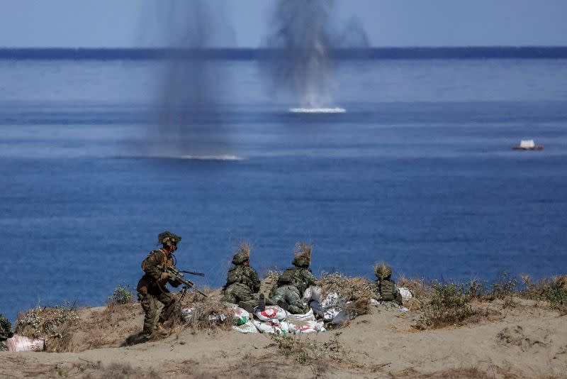 FILE PHOTO: Philippines and U.S. troops participate in joint live fire exercises