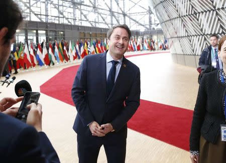 Luxembourg Prime Minister Xavier Bettel arrives at the EU summit in Brussels, Belgium, March 9, 2017. REUTERS/Francois Lenoir