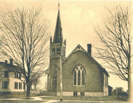 The cornerstone was laid in 1888 for the Marble Methodist Episcopal Church, shown here soon after it was built. Today, the church is called the Marble Memorial United Methodist Church.