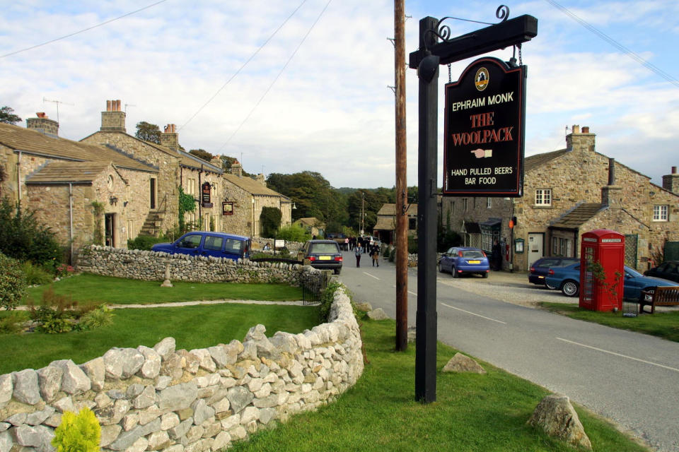 The Emmerdale village set, near Leeds, on the Press day of the soap's 30th anniversary celebrations.