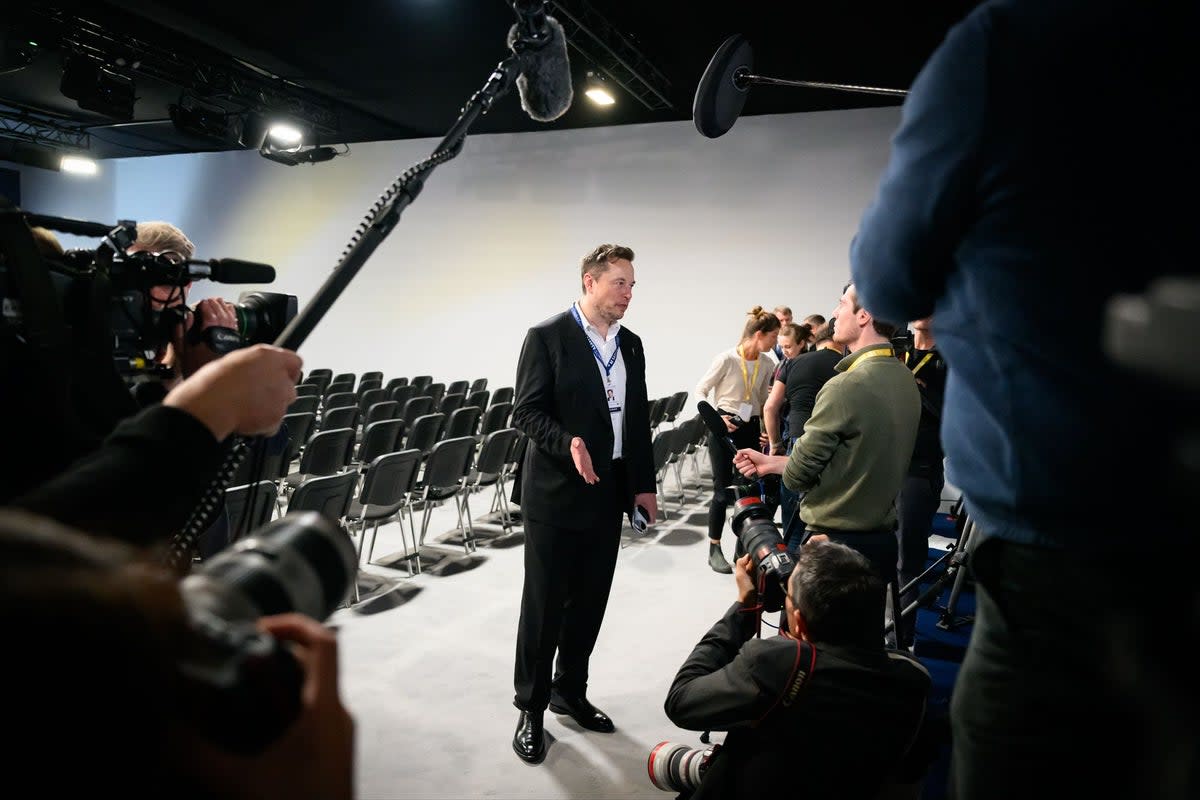 Man with a mission: Elon Musk at the Bletchley Park summit (Getty Images)