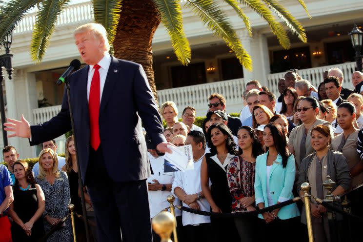 Donald Trump at a campaign event at his Trump National Doral golf club in Miami, Fla. (Photo: Jonathan Ernst/Reuters)