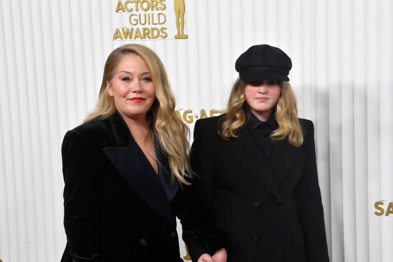 Christina Applegate and Sadie Grace LeNoble attend the 29th annual SAG Awards at the Fairmont Century Plaza in Los Angeles in 2023. File Photo by Jim Ruymen/UPI