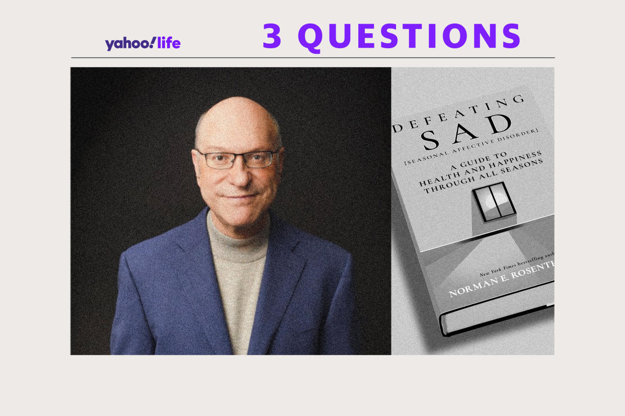 Dr. Norman Rosenthal, pictured on the left, has a new book out called Defeating SAD, pictured on the right. 