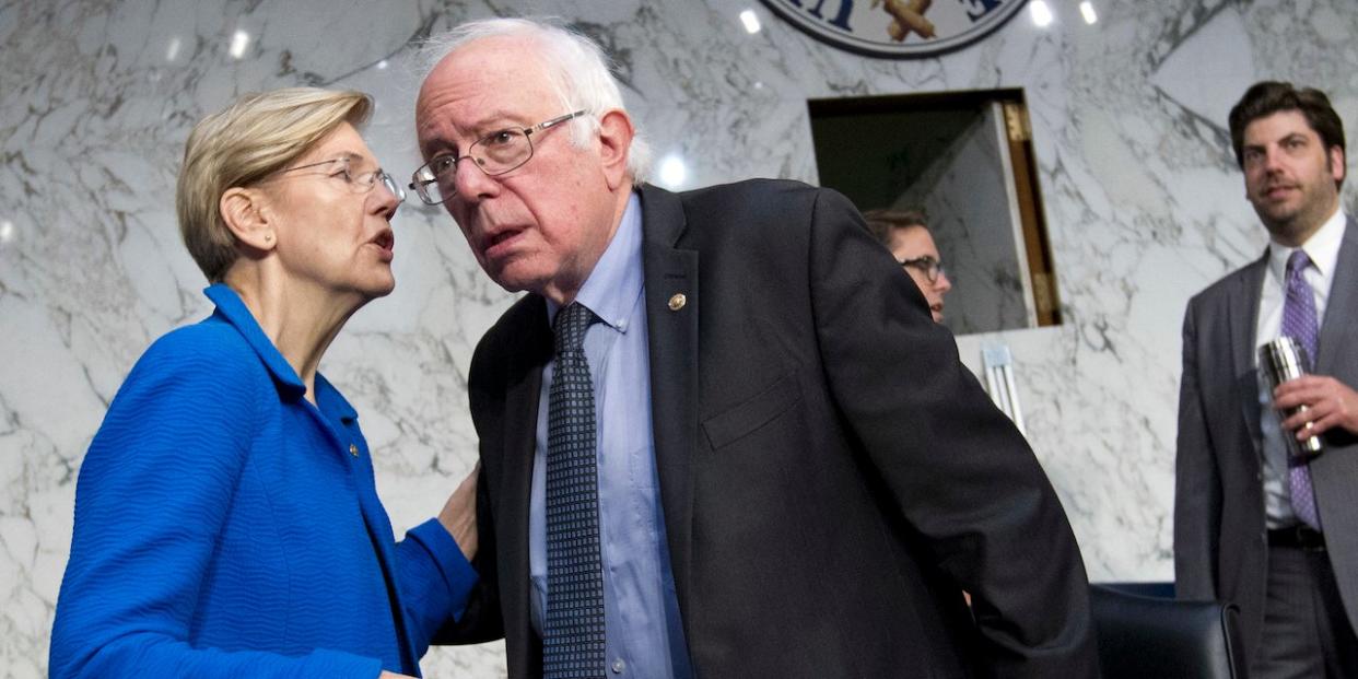 Sens. Elizabeth Warren and Bernie Sanders.