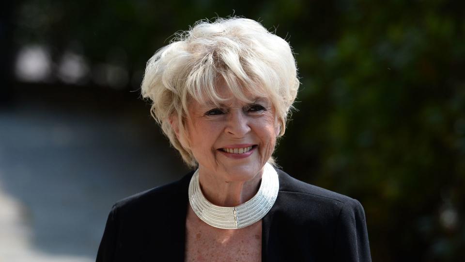 Gloria Hunniford arrives at Old Church for Dale's funeral in 2018