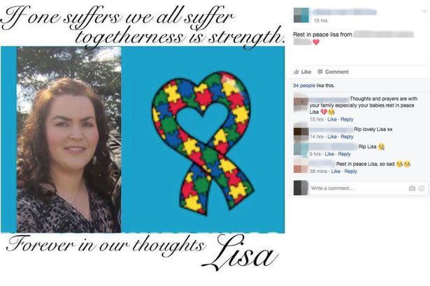 A tribute left for the mother that was created online. Source: Facebook