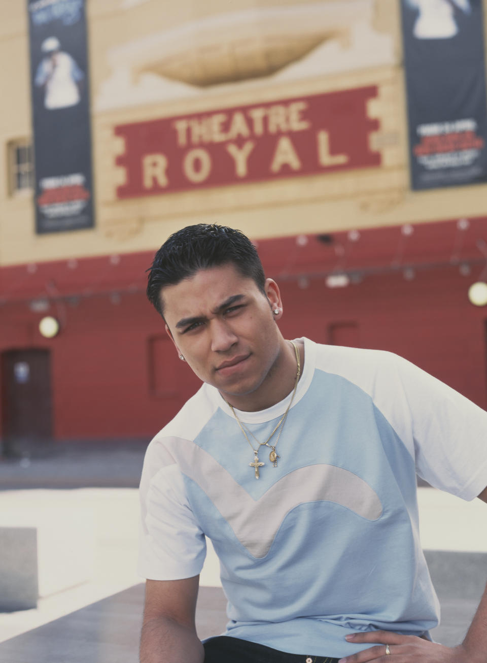 British actor Ricky Norwood, who plays Fatboy in the soap opera 'Eastenders', outside the Theatre Royal Stratford East in London, circa 2010. (Photo by Tim Roney/Getty Images)