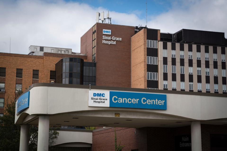The cancer center at DMC Sinai-Grace Hospital is seen in Detroit on Monday, Sept. 18, 2023.
