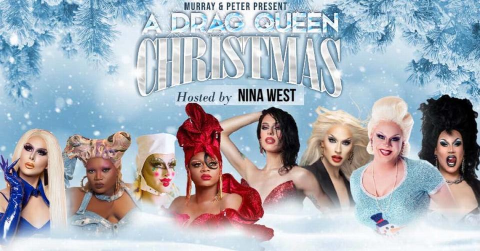 This is the publicity image for the ‘Drag Queen Christmas’ show at the Broward Center for the Performing Arts.