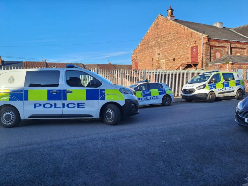 The Northern Echo: Police on Eldon Street in Darlington.