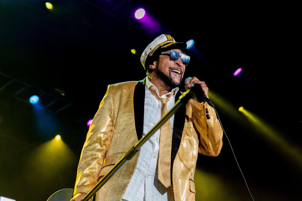 Captain Mark Wood of Lakeside performing Saturday night at the Ohio State Fair.