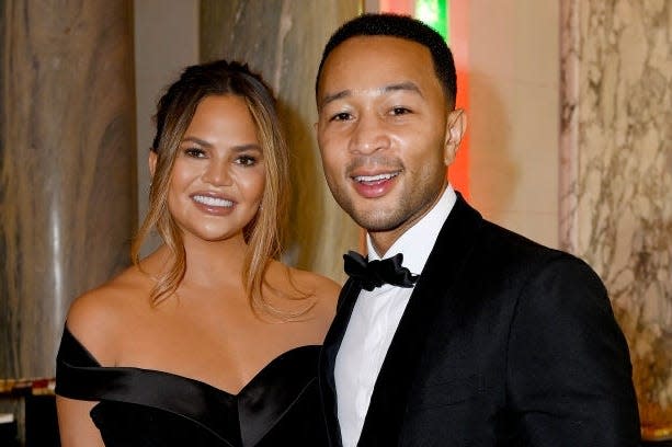 Chrissy Teigen and John Legend in June in Paris, France.