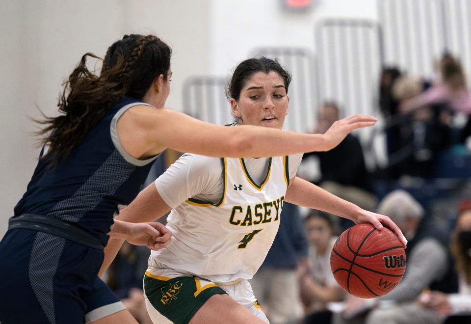 RBC Justine Pissott looks to drive into basket in second half action. Manasquan Girls Basketball vs Red Bank Catholic in WOBM Christmas Classic Final on December 30, 2021 in Toms River, NJ. 