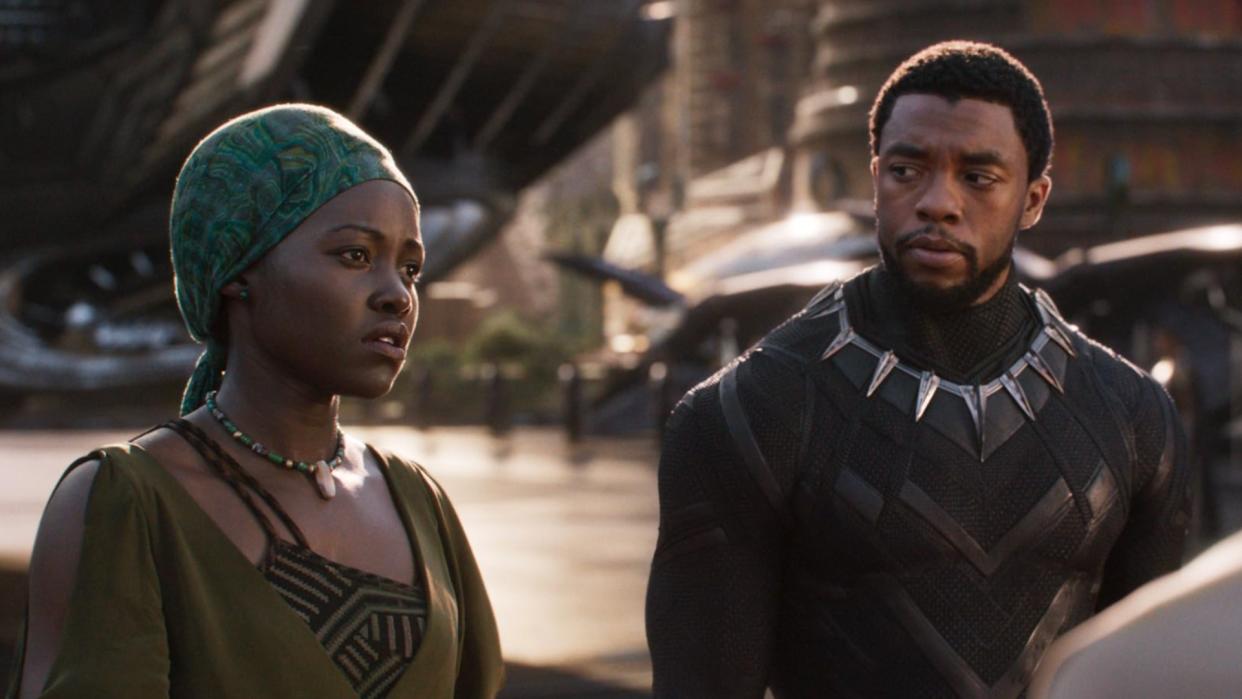  Lupita Nyong'o and Chadwick Boseman in Black Panther. 