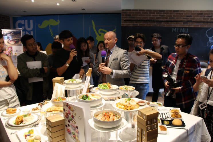 Unveiling of new in-flight meal offerings such as laksa, chicken rice and nasi biryani, for Singapore Airlines passengers. (Photo: Nurul Azliah Aripin/ Yahoo Lifestyle Singapore)