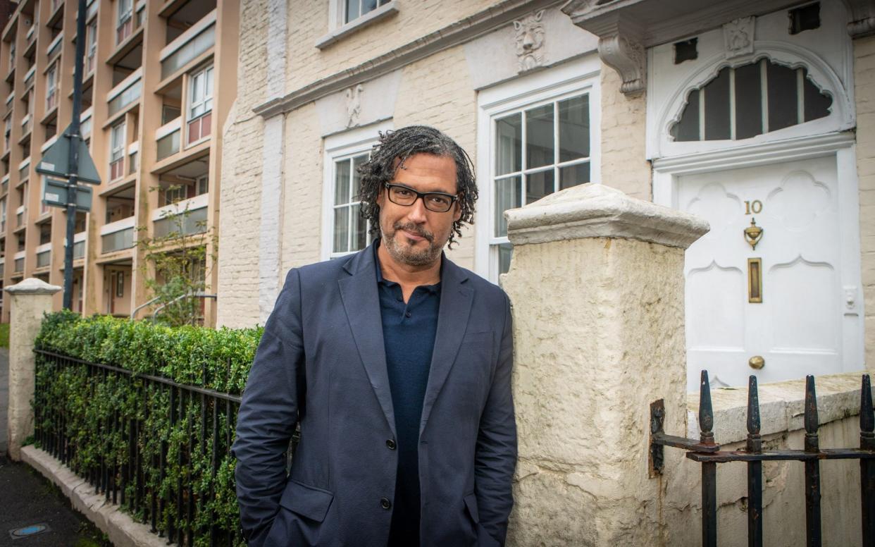 David Olusoga outside No 10 Guinea Street - Mark Bourdillon