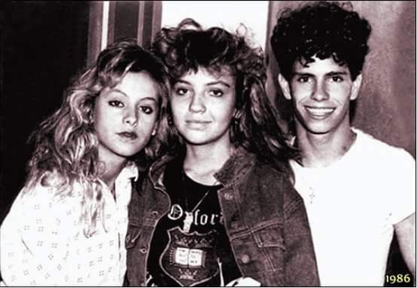 <p>Paulina, Thalia y Diego Schoening. Crédito: Timbiriche/Instagram </p>