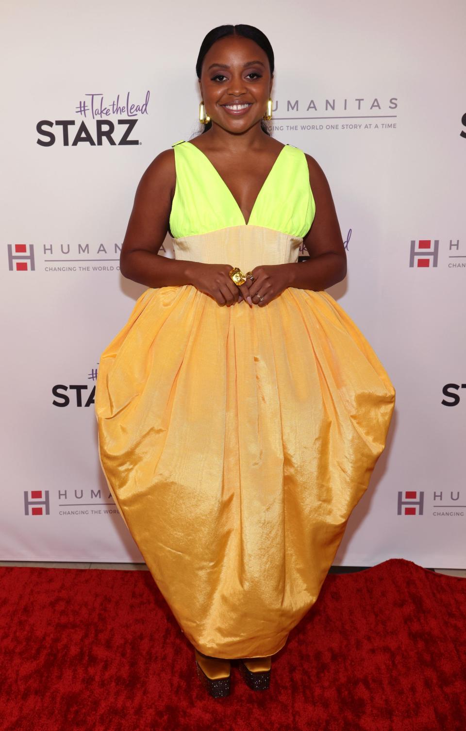 Quinta Brunson attends the 2022 Humanitas Prizes Awards ceremony luncheon in September 2022.