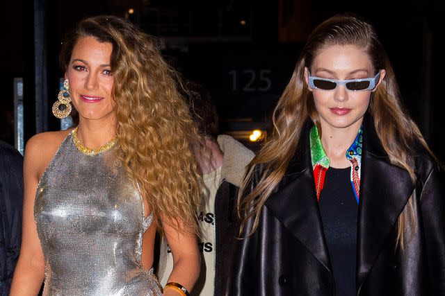 <p>Gotham/GC Images</p> Gigi Hadid and Blake Lively attend a Versace Pre-Fall 2019 Runway Show