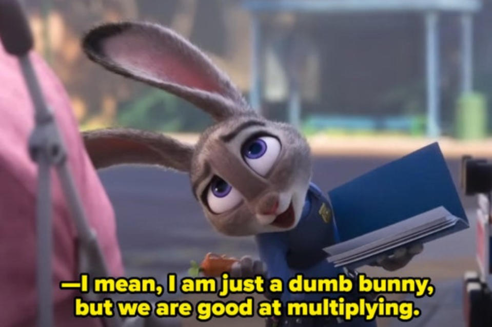 Judy Hopps from Zootopia says rabbits are good at multiplying