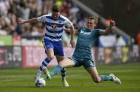 Britain Football Soccer - Reading v Wigan Athletic - Sky Bet Championship - The Madejski Stadium - 29/4/17 Reading's George Evans in action with Wigan Athletic's Dan Burn Mandatory Credit: Action Images / Adam Holt Livepic