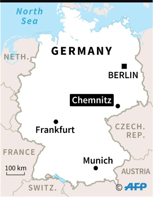 Map of Germany locating Chemnitz