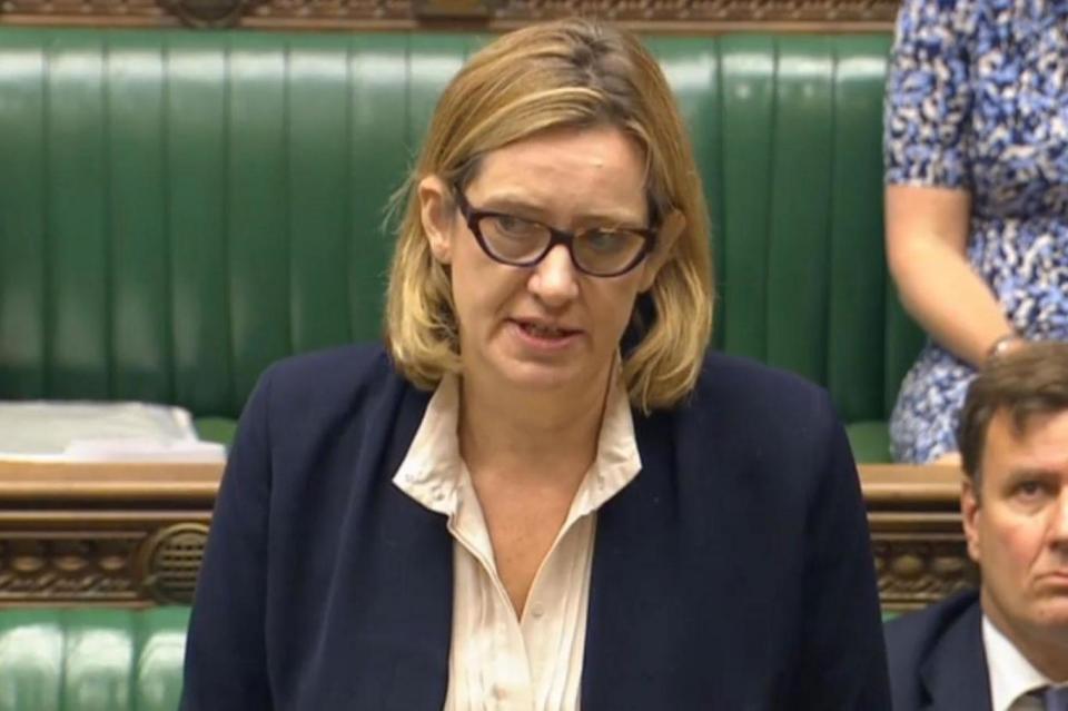 Home Secretary Amber Rudd makes a statement to MPs in the House of Commons (PA)