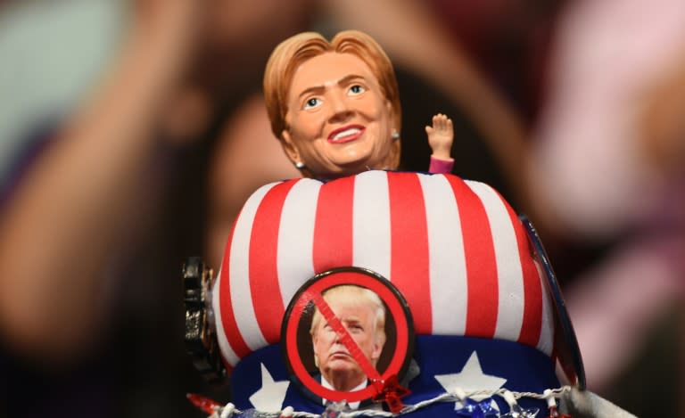 A pro-Hillary hat on the third day of the Democratic National Convention, July 27, 2016 in Philadelphia, Pennsylvania