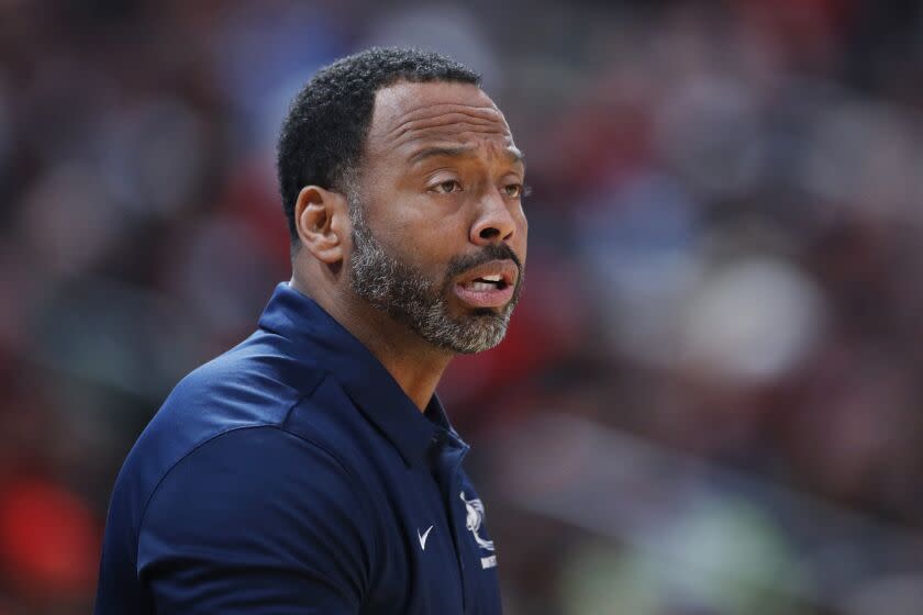 COLUMBUS, OH - DECEMBER 14: Head coach Andre Chevalier of Sierra Canyon High School looks on against St. Vincent-St. Mary High School during the Ohio Scholastic Play-By-Play Classic at Nationwide Arena on December 14, 2019 in Columbus, Ohio. (Photo by Joe Robbins/Getty Images)