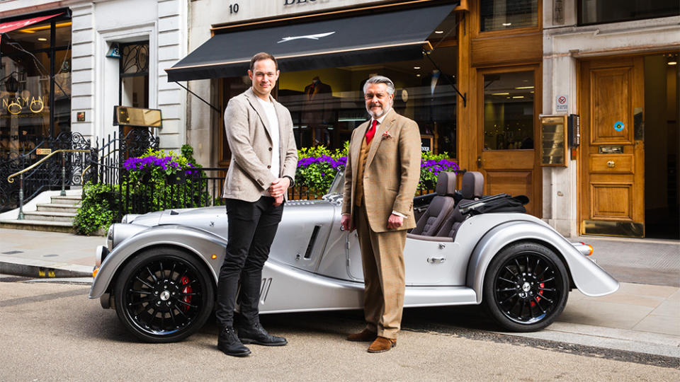 John Wells of Morgan Motor Company and William Skinner of Dege & Skinner in front of their collaborative Super 3. - Credit: Andy Barnham
