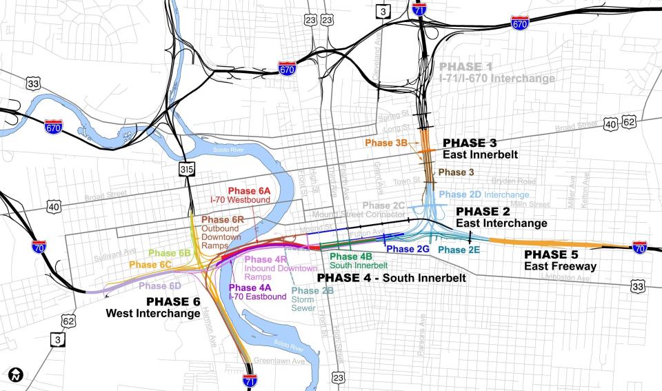 A map of Downtown Ramp-Up's phases.