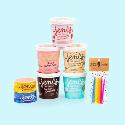 <p>jenis.com</p><p><strong>$68.00</strong></p><p><a href="https://shop.jenis.com/collections/happy-birthday-collection/" rel="nofollow noopener" target="_blank" data-ylk="slk:Shop Now;elm:context_link;itc:0;sec:content-canvas" class="link ">Shop Now</a></p><p>If your girlfriend can’t get enough ice cream, surprise them with a special birthday-themed ice cream treat. <a href="https://shop.jenis.com/collections/happy-birthday-collection/" rel="nofollow noopener" target="_blank" data-ylk="slk:The Happy Birthday Collection from Jeni’s;elm:context_link;itc:0;sec:content-canvas" class="link ">The Happy Birthday Collection from Jeni’s</a> features five ice creams, sprinkles, and candles. And five different, delicious ice creams. </p>