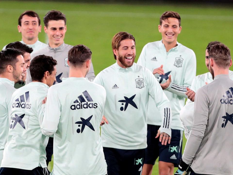 Spain train ahead of their match vs Malta: EPA