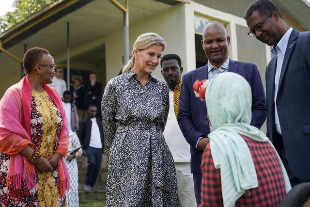 <p>Adam Mengistu/Orbis</p> Sophie, Duchess of Edinburgh talking with people receiving screening for eyesight issues like trachoma