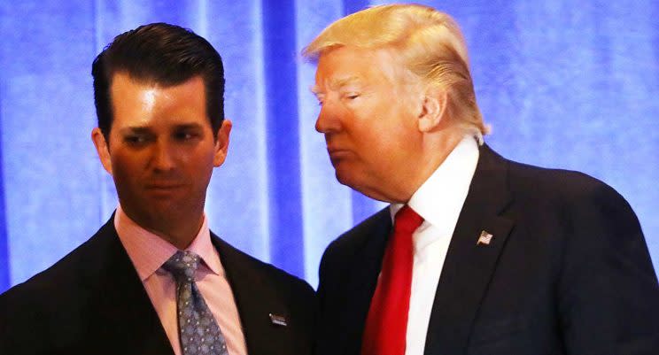 Donald Junior has come under fire over his meeting with the Russian lawyer (Getty)