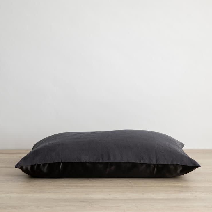 4) Silk Linen Flip Pillowcase - Slate