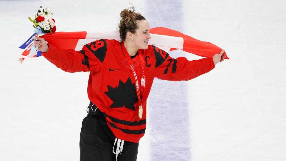 Marie-Philip Poulin led Canada to a dominant year in women's hockey, but is it enough to crown her as the Canadian athlete of the year? (Getty Images)