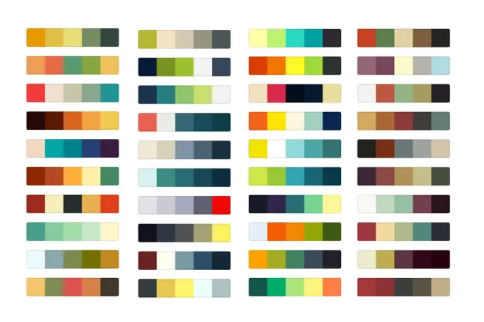 Exemplos de paletas de cores (Imagem: Reprodução/Adobe)