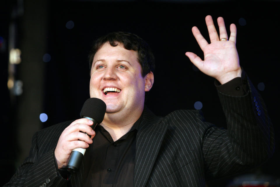 Gary Newlove charity dinner at the Halliwell Jones stadium, Warrington.  Peter Kay on stage. Picture: Chris Bull