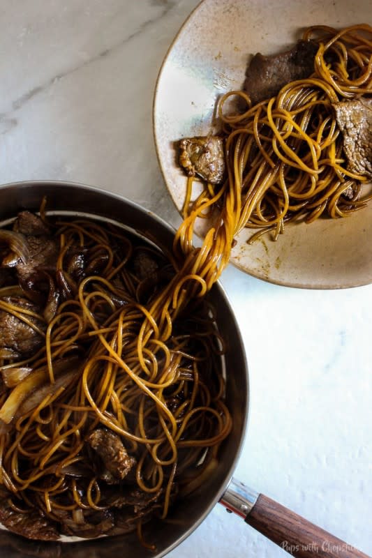 <p>Pups with Chopsticks</p><p>All you need are 15 minutes, to make this traditional beef and onion stir-fried noodles!</p><p><strong>Get the recipe: <a href="https://pupswithchopsticks.com/soy-sauce-beef-onion-fried-noodles/" rel="nofollow noopener" target="_blank" data-ylk="slk:Beef and Onion Fried Noodles;elm:context_link;itc:0;sec:content-canvas" class="link ">Beef and Onion Fried Noodles</a></strong></p>