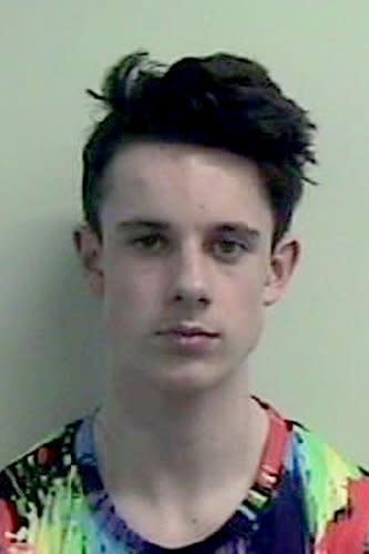 'Bestial' killer Aaron Campbell, 16, in his police mugshot (PA)