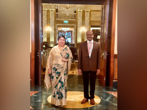 Lok Sabha Speaker Om Birla (R) and Bangladesh's Speaker of Jatiyo Shangsad, Shirin Sharmin Chaudhury in Vienna. Photo Courtesy: Twitter/LokSabhaSpeaker