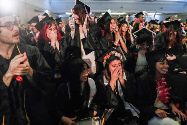 Students in attendance were in awe at the couple's gift. The couple announced the donation at the Otis College of Art and Design commencement ceremonies. (Photo: Robert Gauthier via Getty Images)