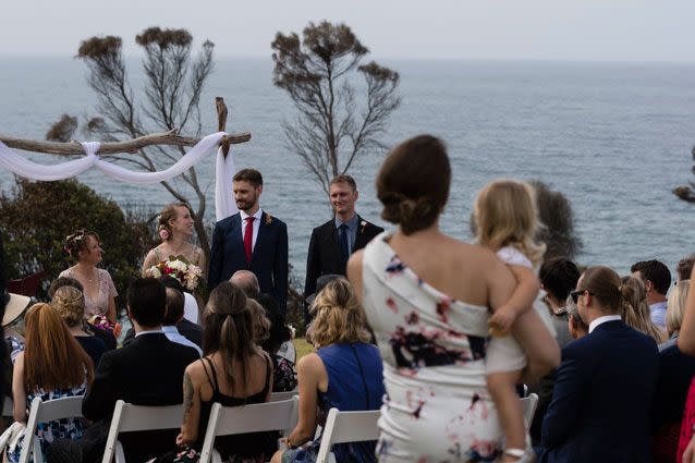 David Hutchison stands next to the bride. Source: Getty Images